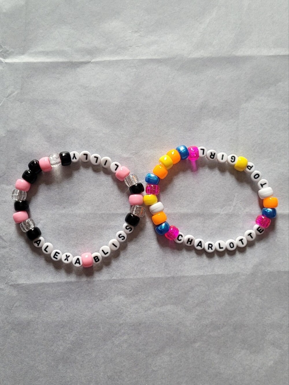 WWE Alexa Bliss and Charlotte Flair Bead Bracelets Set of 2